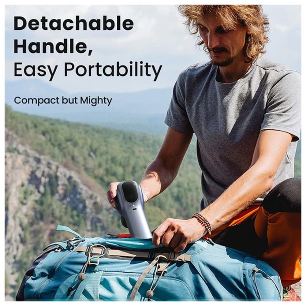 رينفو - جهاز تدليك يدوي صغير محمول للعضلات - أسود - 7 قطع