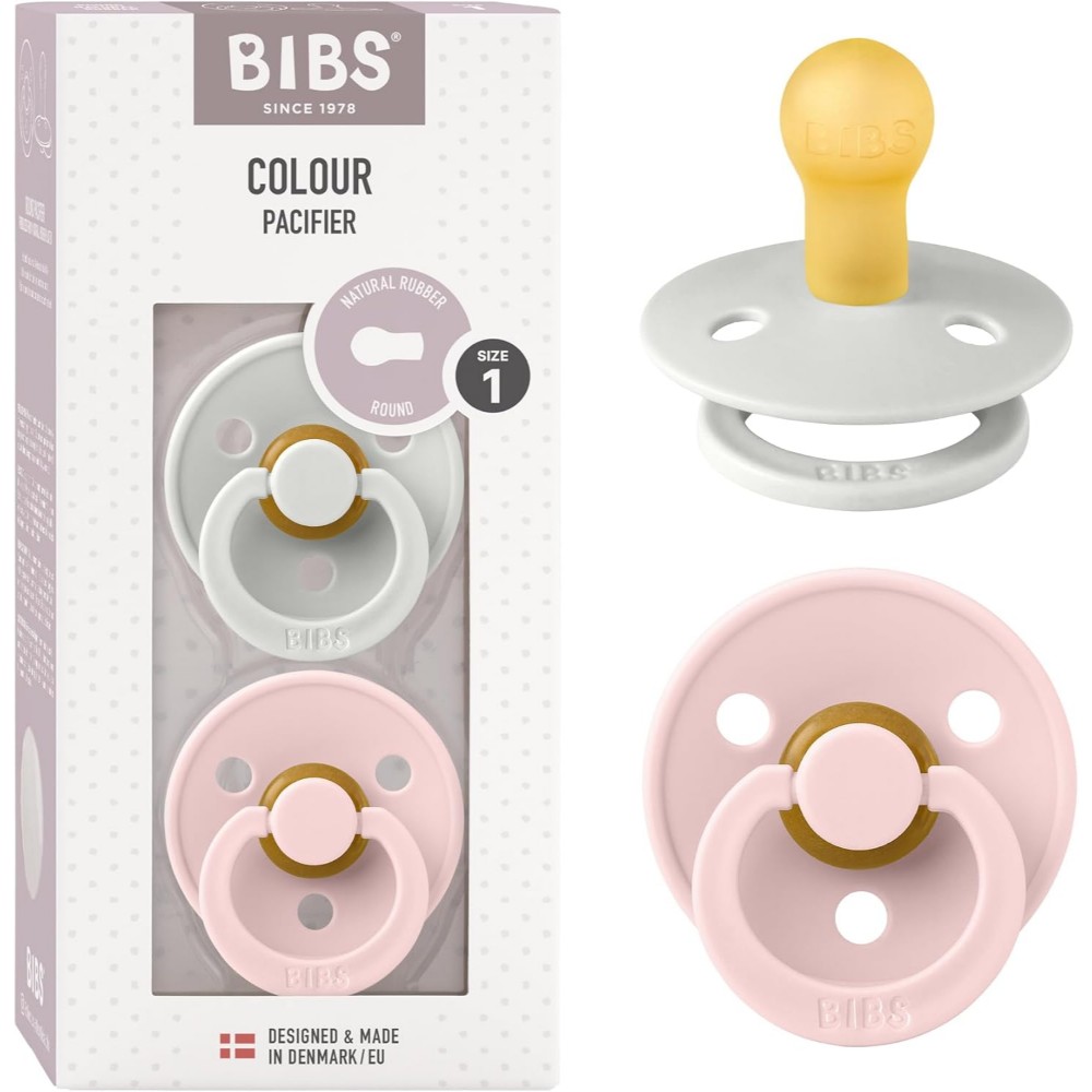 Bibs - Pacifier Size 1 - 0-6M - Pack of 2 - Haze / Blossom