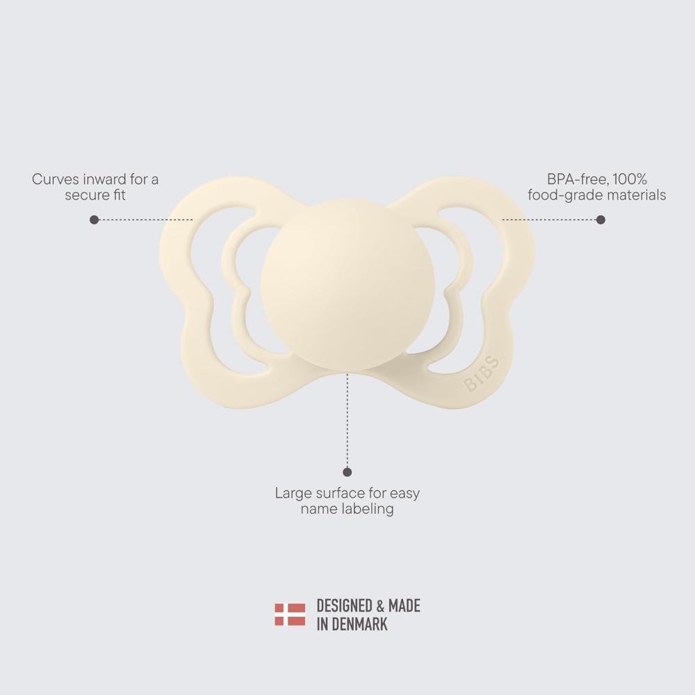 Bibs - Pacifier Couture Latex Size 1 - 0-6M - Pack of 2 - Haze/Blossom