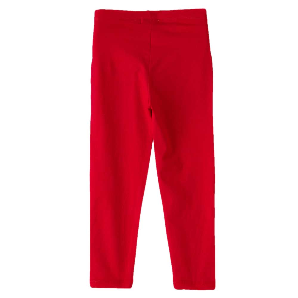 Jelliene - Girls Comfortable Solid Cotton Leggings - Red