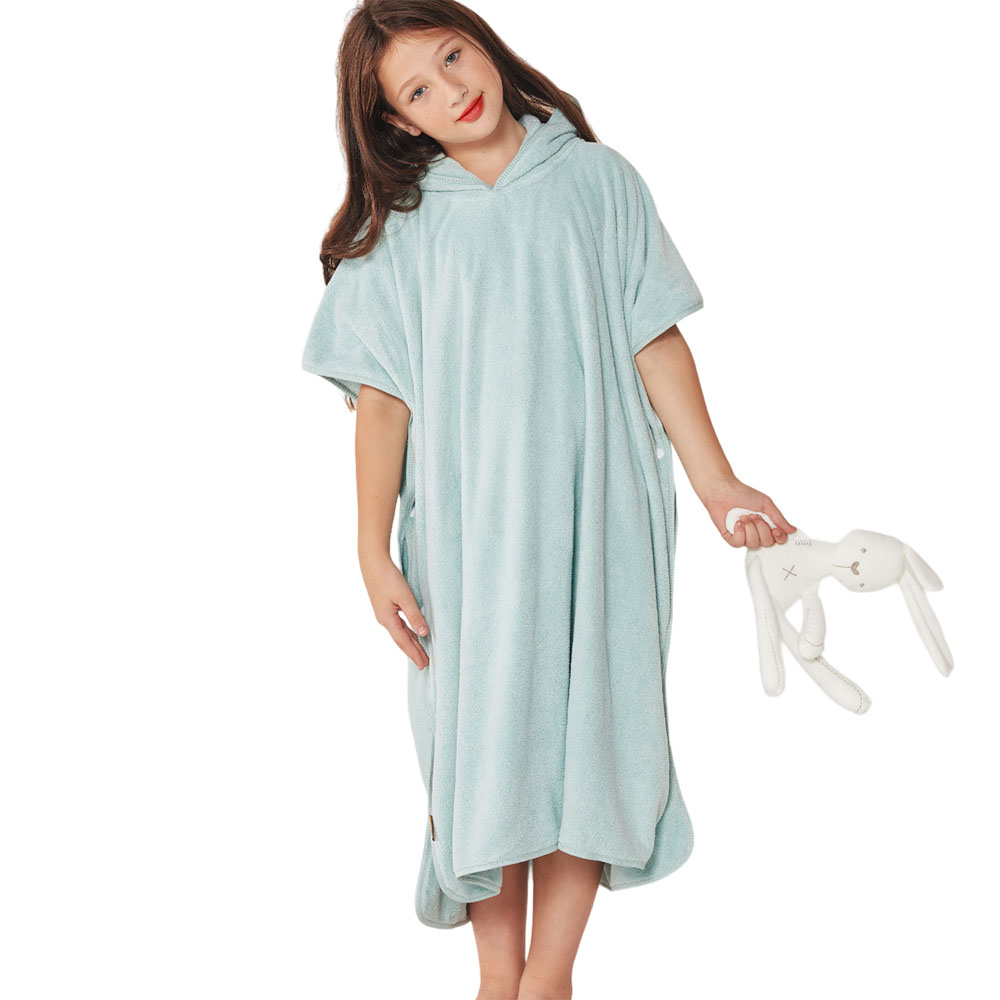 Reefi - Kappa Bathrobe Side Stitched Without Drawing - Green - 9-11Y