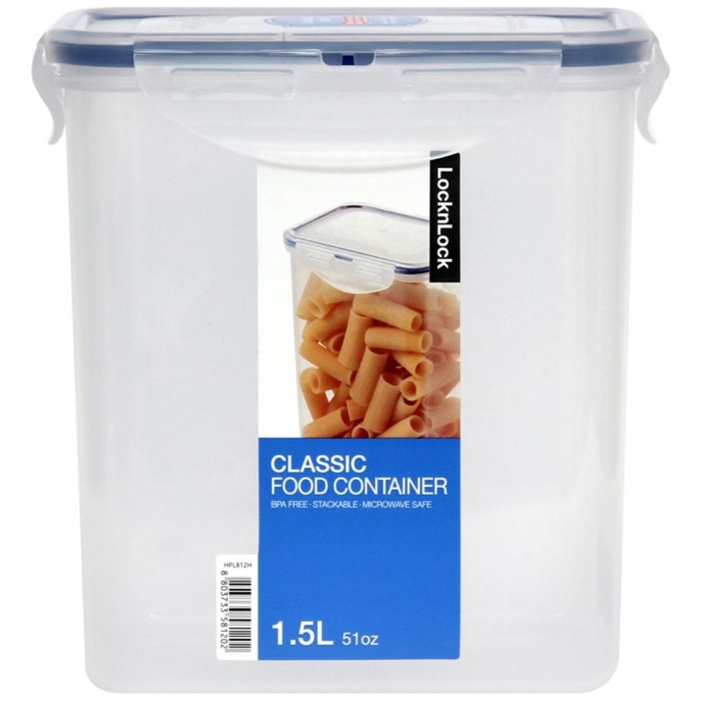 لوك ان لوك - حاوية طعام مستطيلة طويلة - سعة 1.5 لتر - شفافة