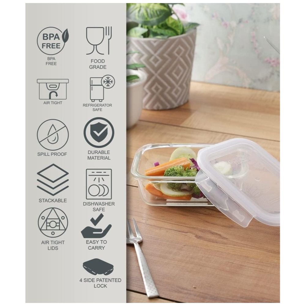 LocknLock - Oven Glass Rectangle with Lid - 380ml - Clear