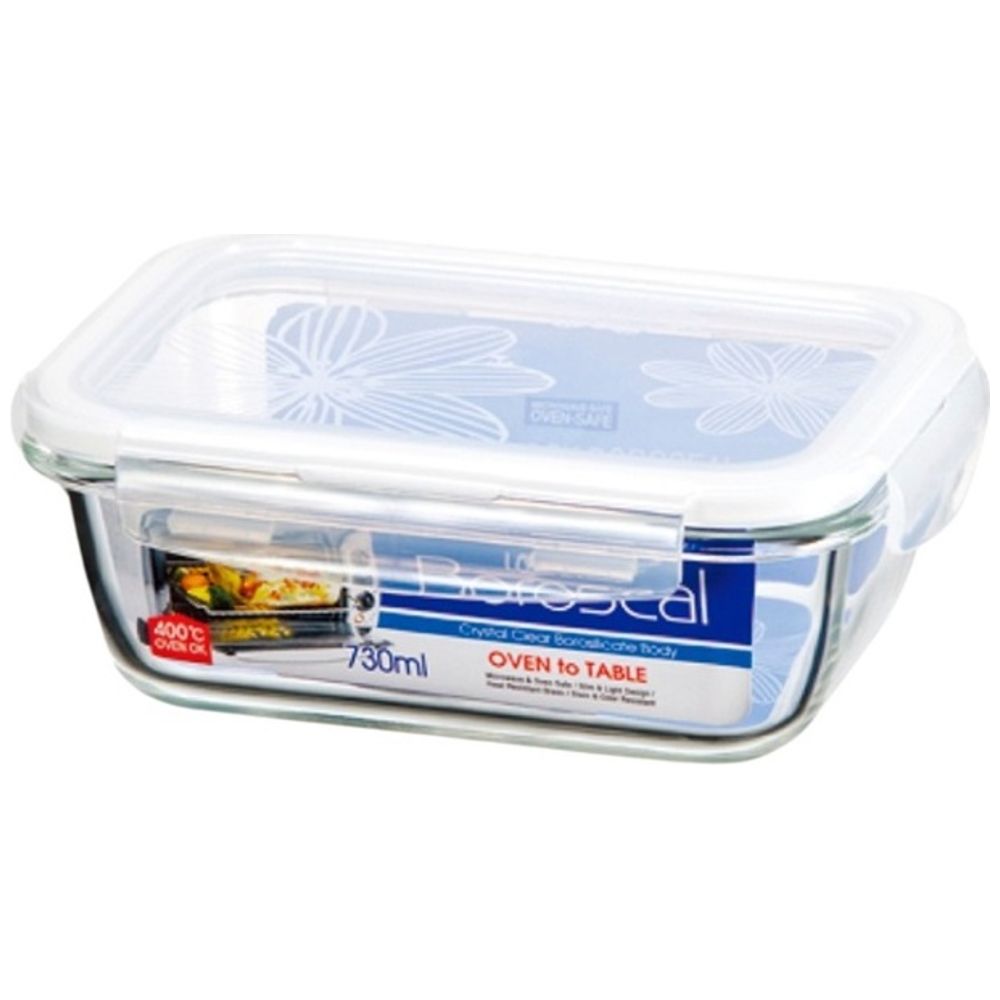 LocknLock - Oven Glass Rectangle with Lid - 730ml - Clear