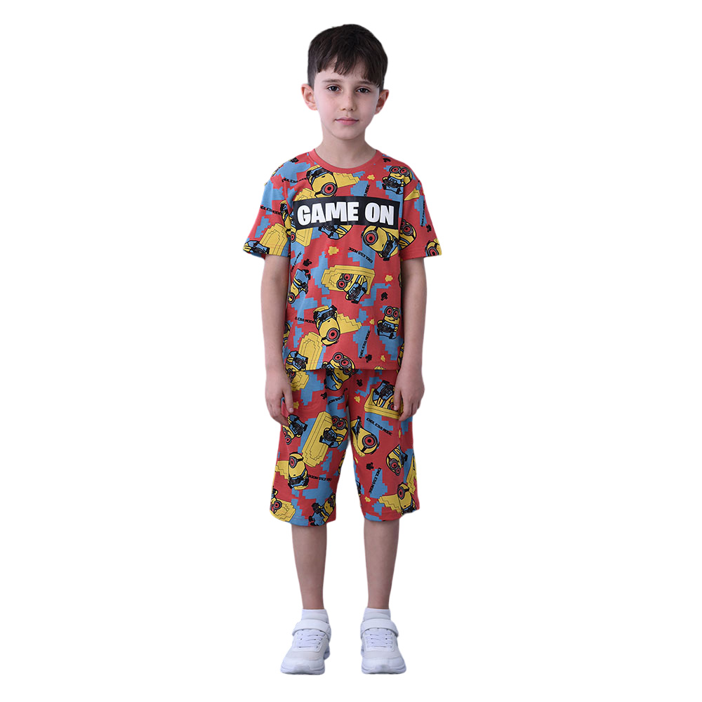 Minions - 2pc-Set - Half Sleeve T-Shirt With Shorts - Light Brown