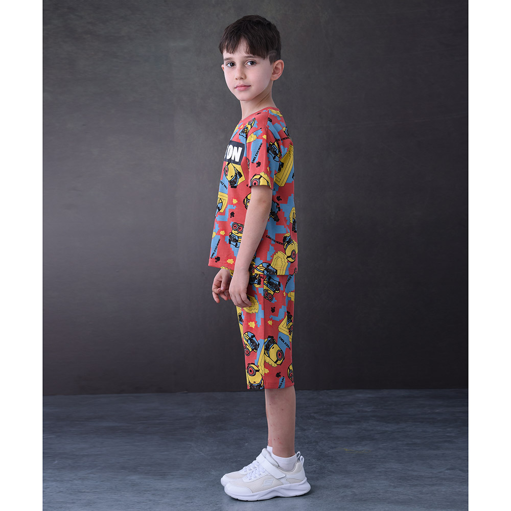 Minions - 2pc-Set - Half Sleeve T-Shirt With Shorts - Light Brown