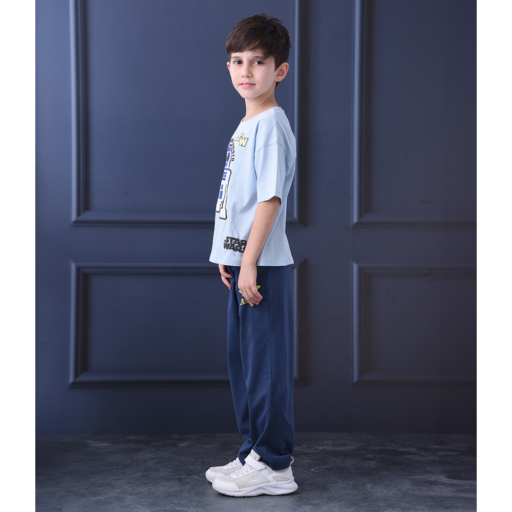 Star Wars - 2pc-Set - Boy Half Sleeve T-Shirt With Pyjama - Blue