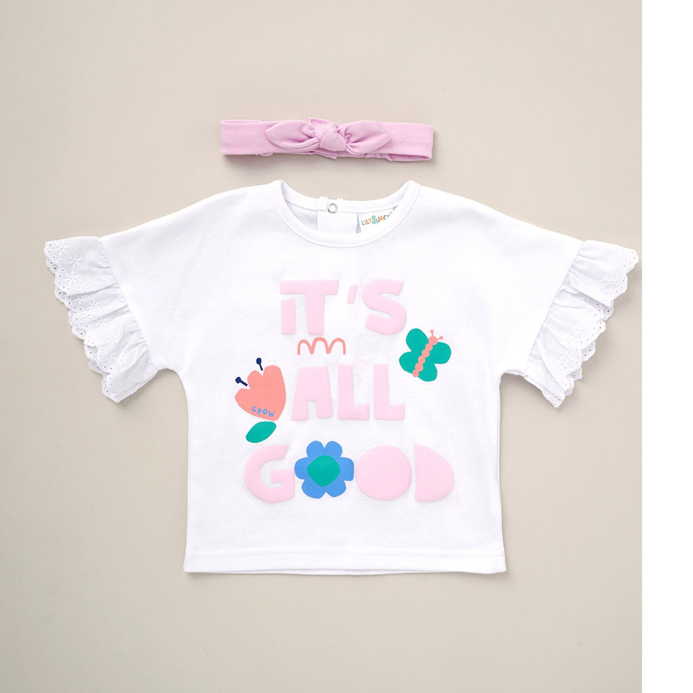 Lily & Jack - 3pc-Set - Baby Girl Top, Shorts And Headband - Pink