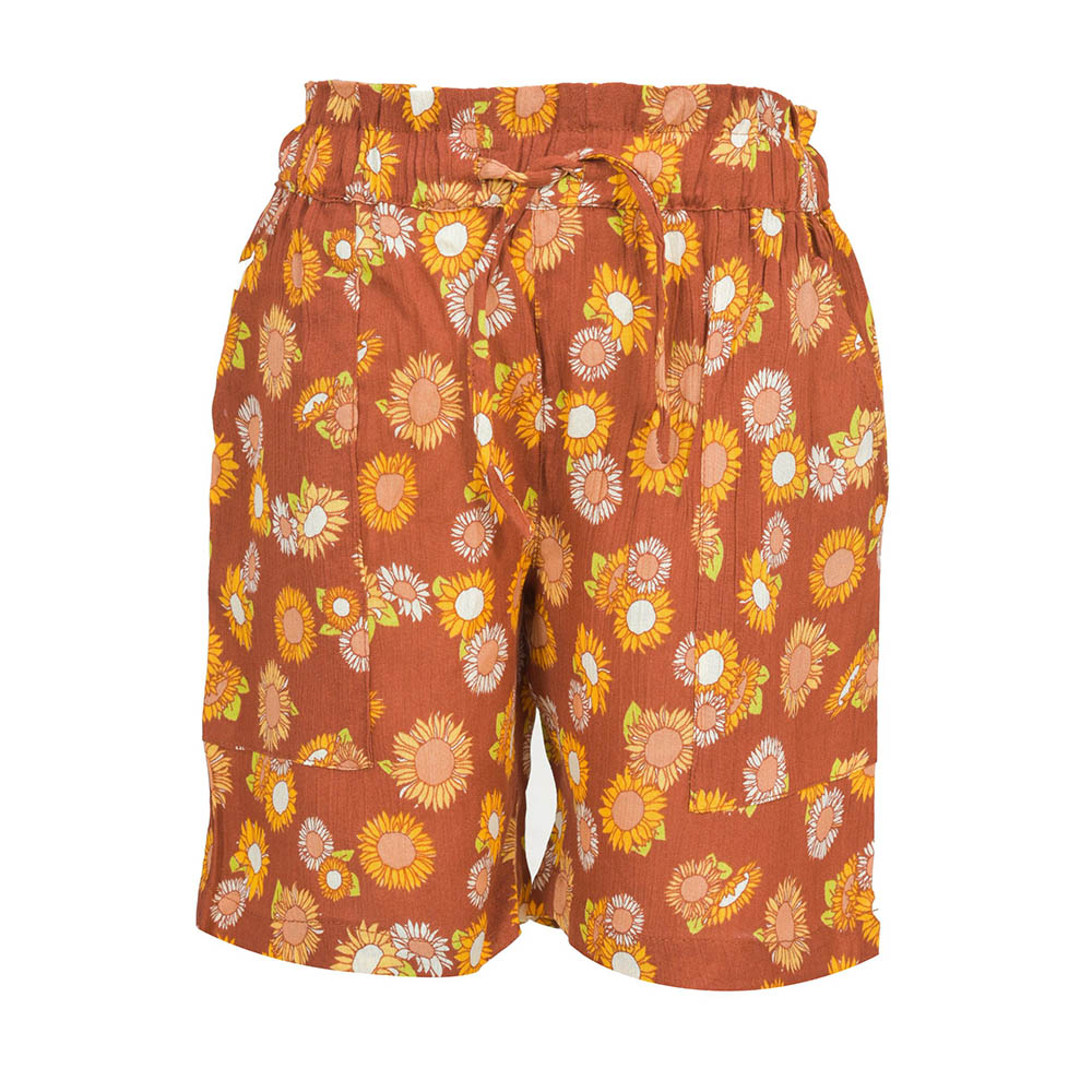 نيكسجين غيرلز - شورت مطبوعة بخصر مطاطي بالكامل - بني