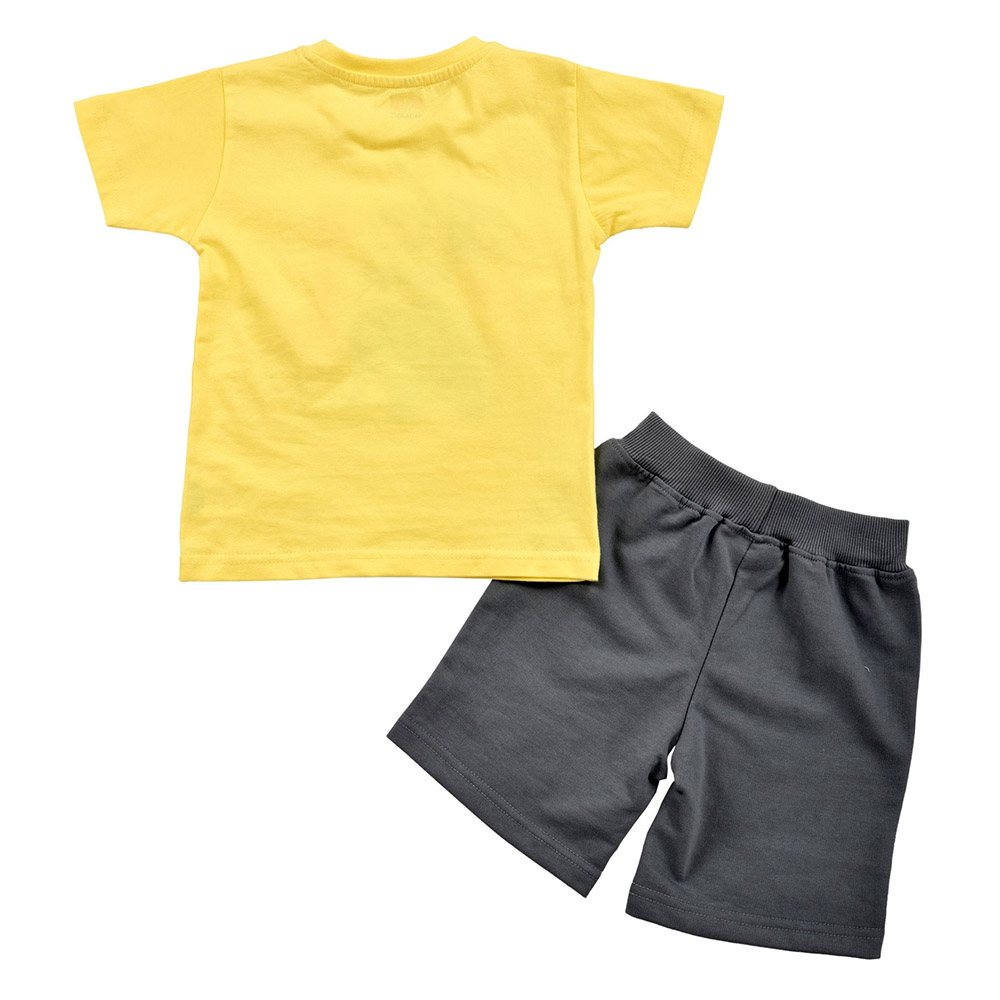 Smart Baby - 2pc-Set - Animal Print T-Shirt With Bermuda Shorts - YelloWithKhaki