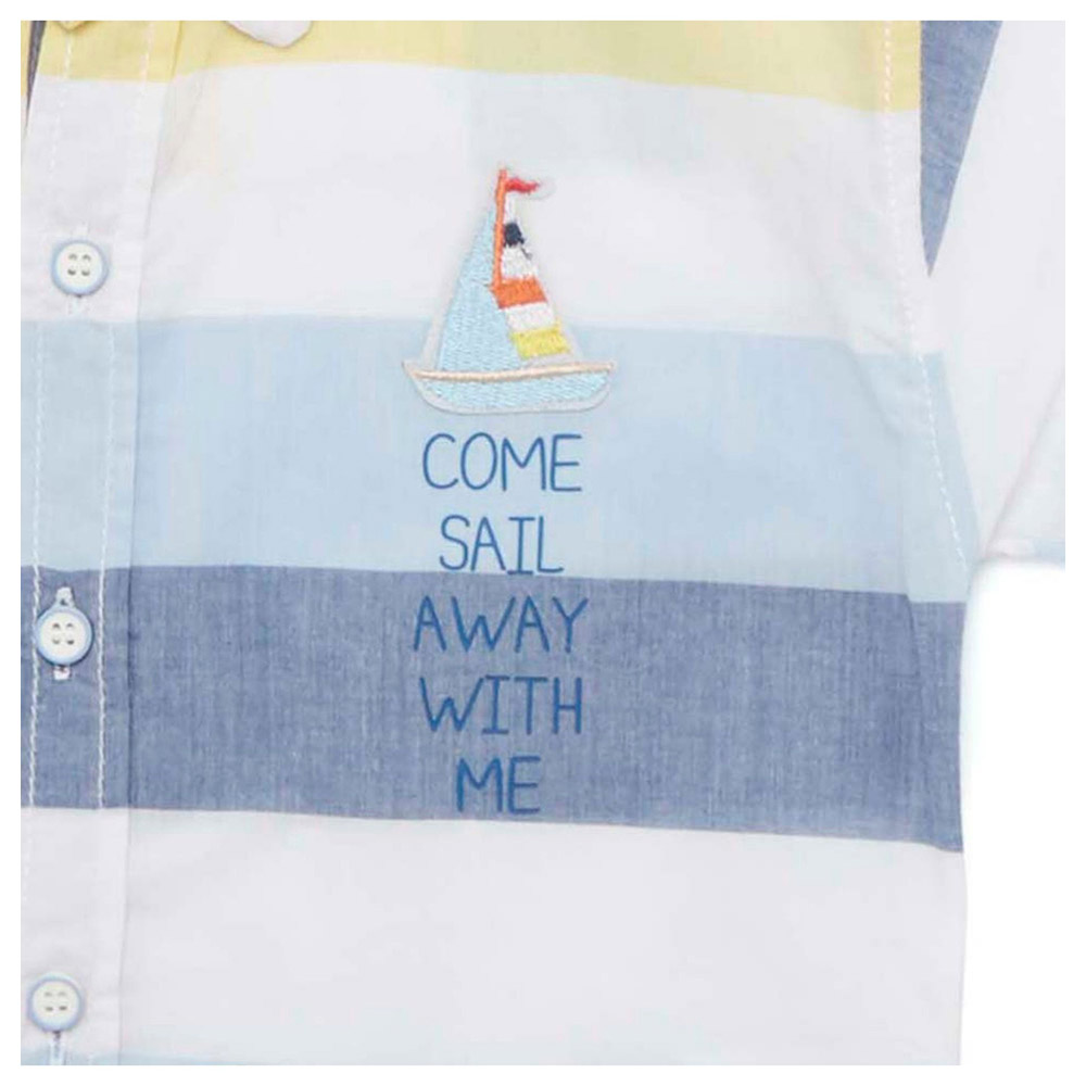 قميص مخطط للأولاد من لتل كانجاروز - أزرق