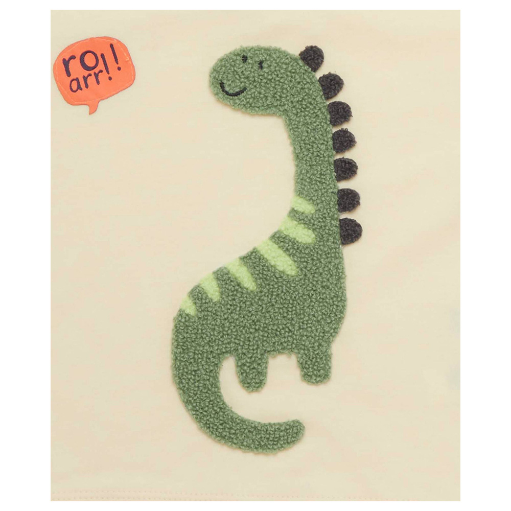 تيشيرت بطبعة ديناصور للأولاد من لتل كانجاروز - زبدة