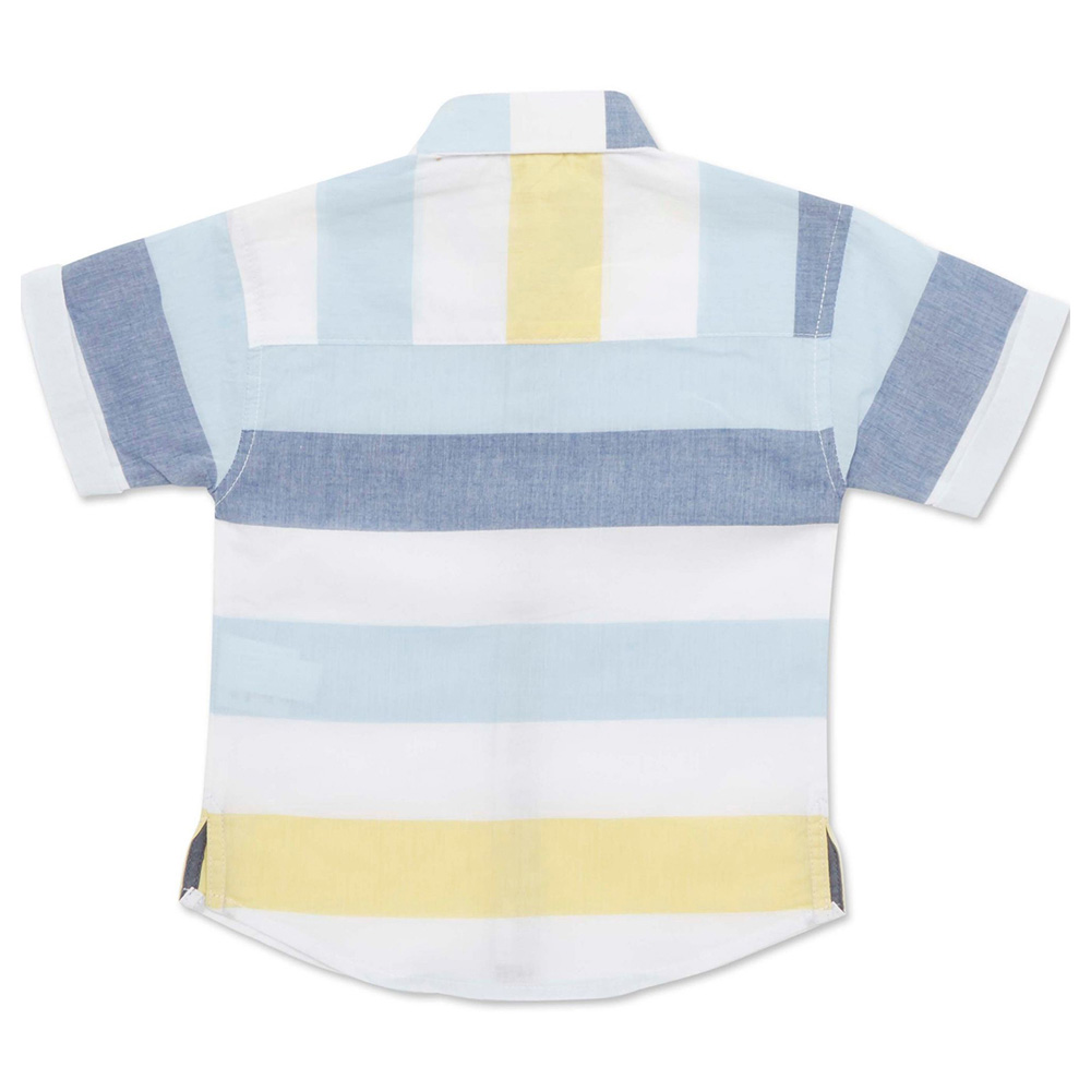 لتل كانجاروز - قميص نصف كم للأولاد - أزرق/أبيض