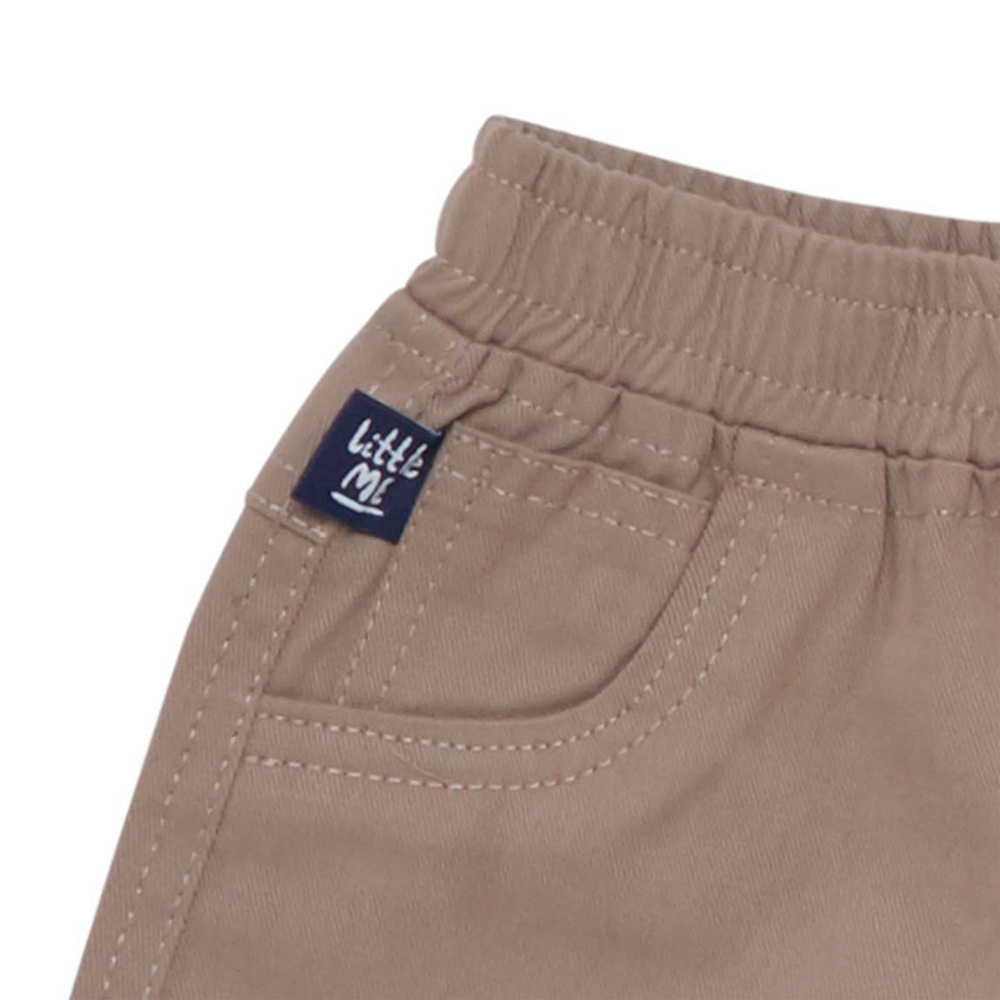 لتل كانجاروز - شورت جينز مطاط كامل للأولاد - كاكي