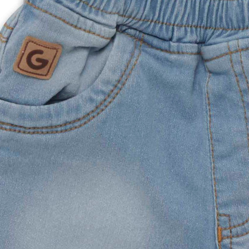 Little Kangaroos - Baby Boy Full Elastic Denim Jeans - Light Blue