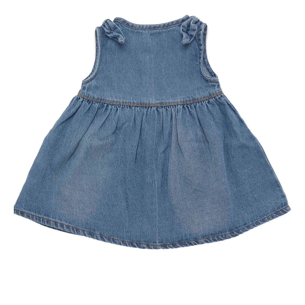 فستان جينز بدون أكمام للبنات من لتل كانجاروز - أزرق فاتح