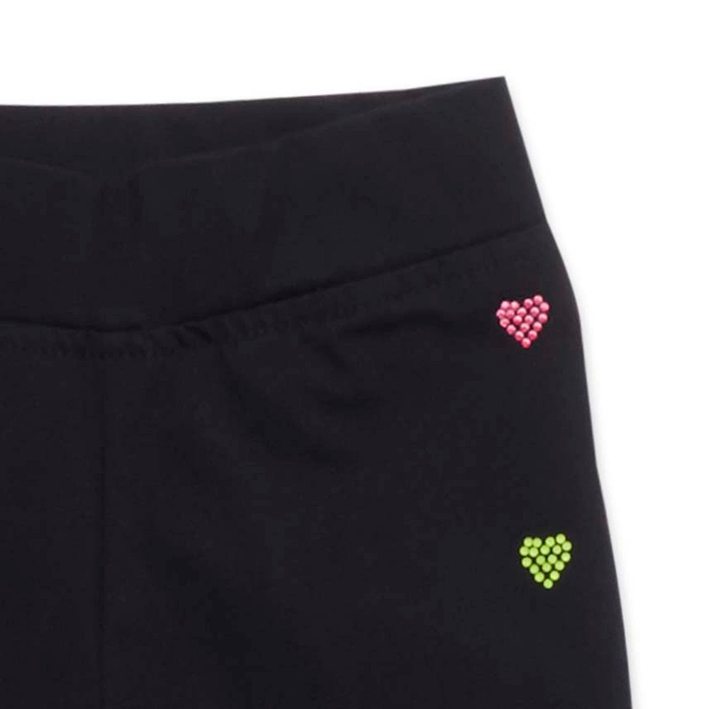 لتل كانجاروز - ليقنز مطاطي سادة للبنات - أسود