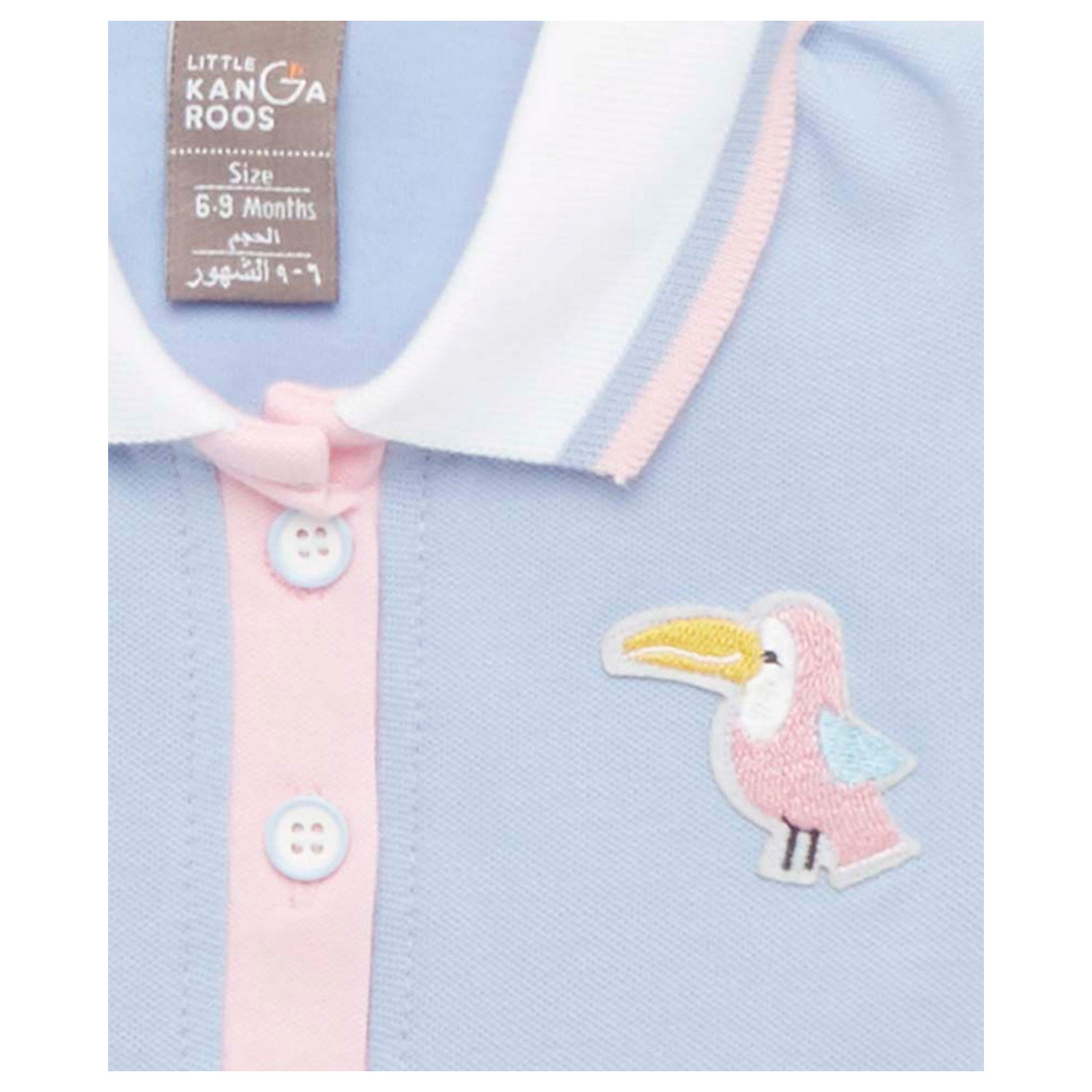 Little Kangaroos - Baby Girl Half Sleeve Polo T-Shirt - Blue