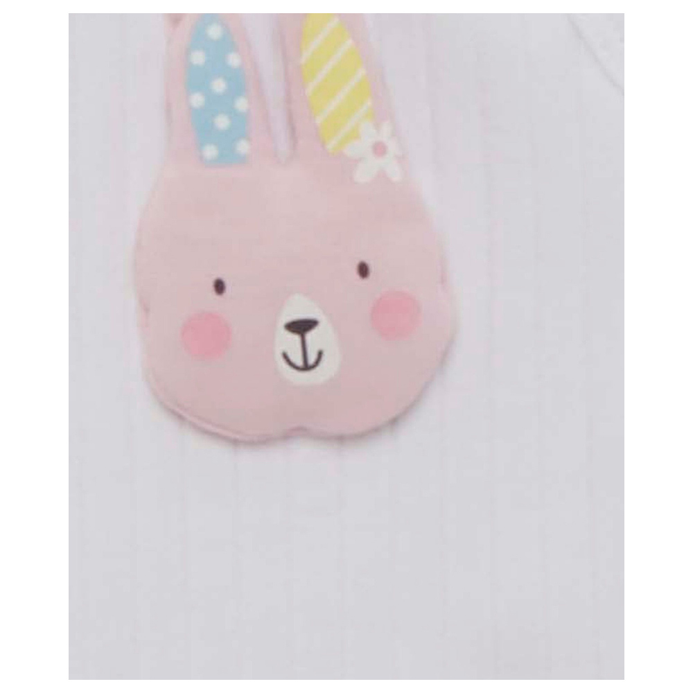 Little Kangaroos - Baby Girl Round Neck Sleeveless T-Shirt - White