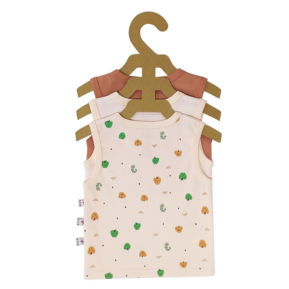 Smart Baby - 3pc-Set - Baby Girl Sleeveless T-Shirt - Brown