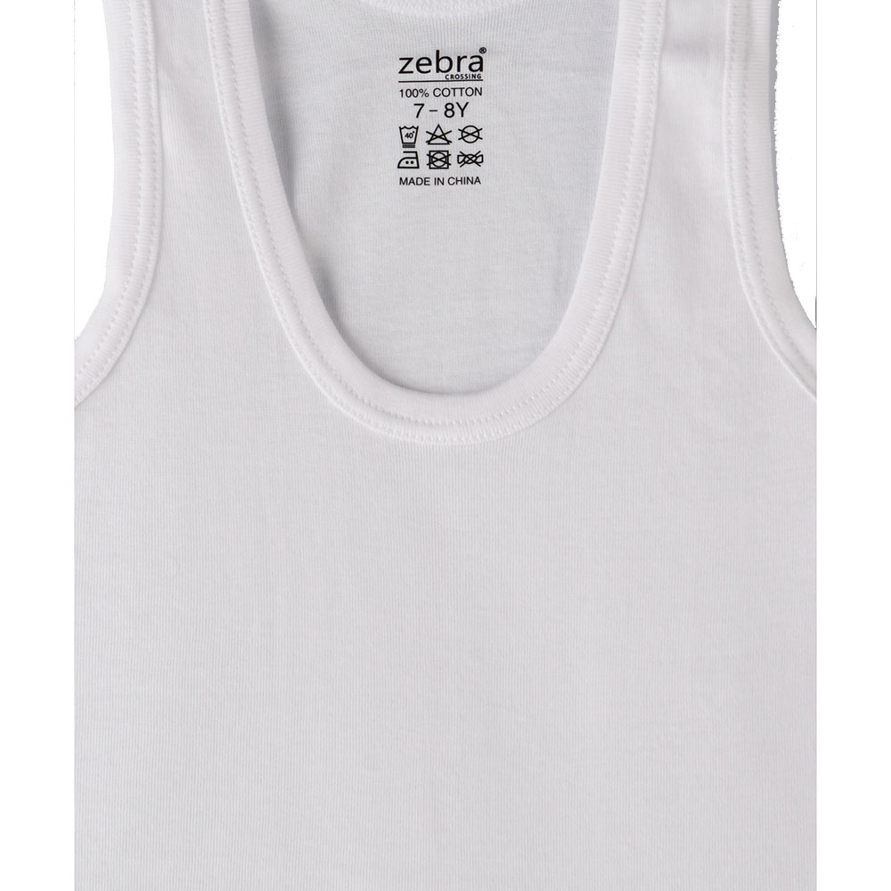 Zebra Crossing - 3pc-Set - Teen Boy's Sleeveless Undertshirt - White
