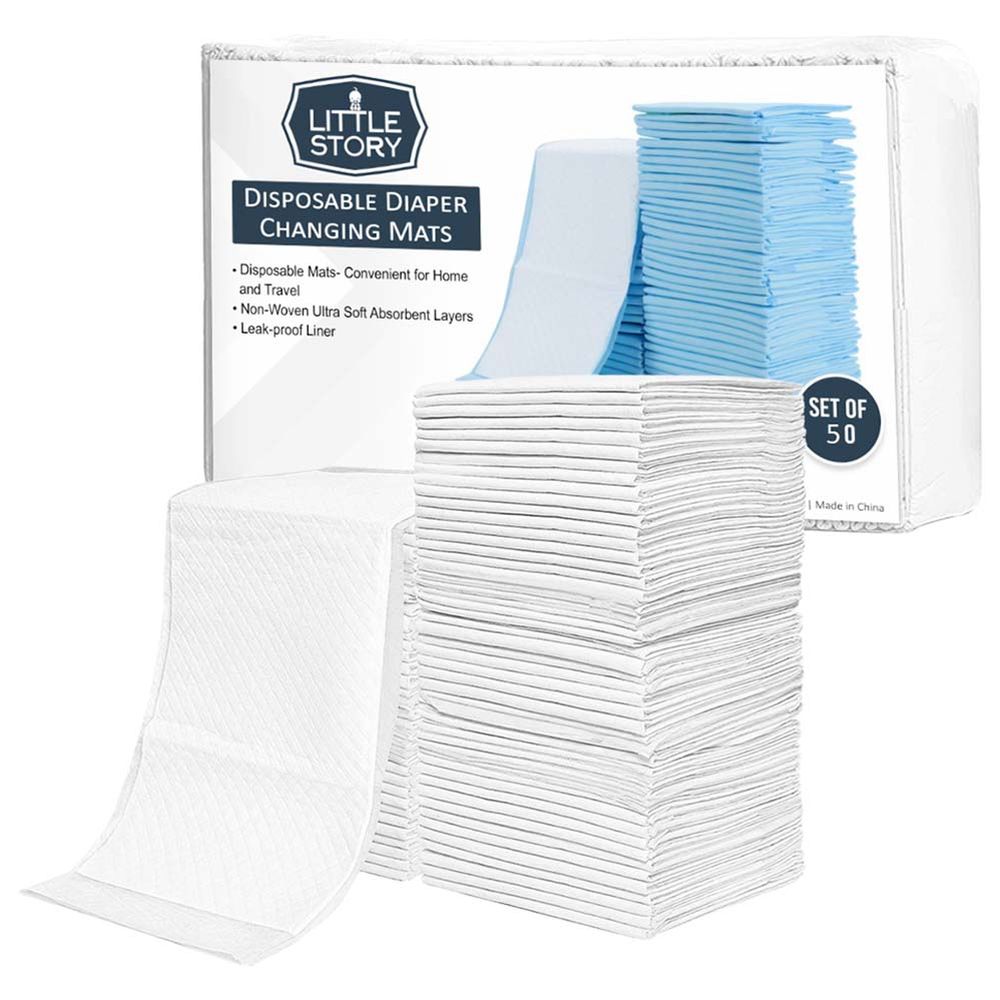 Little Story Disposable Changing Mats - 50 pcs - White