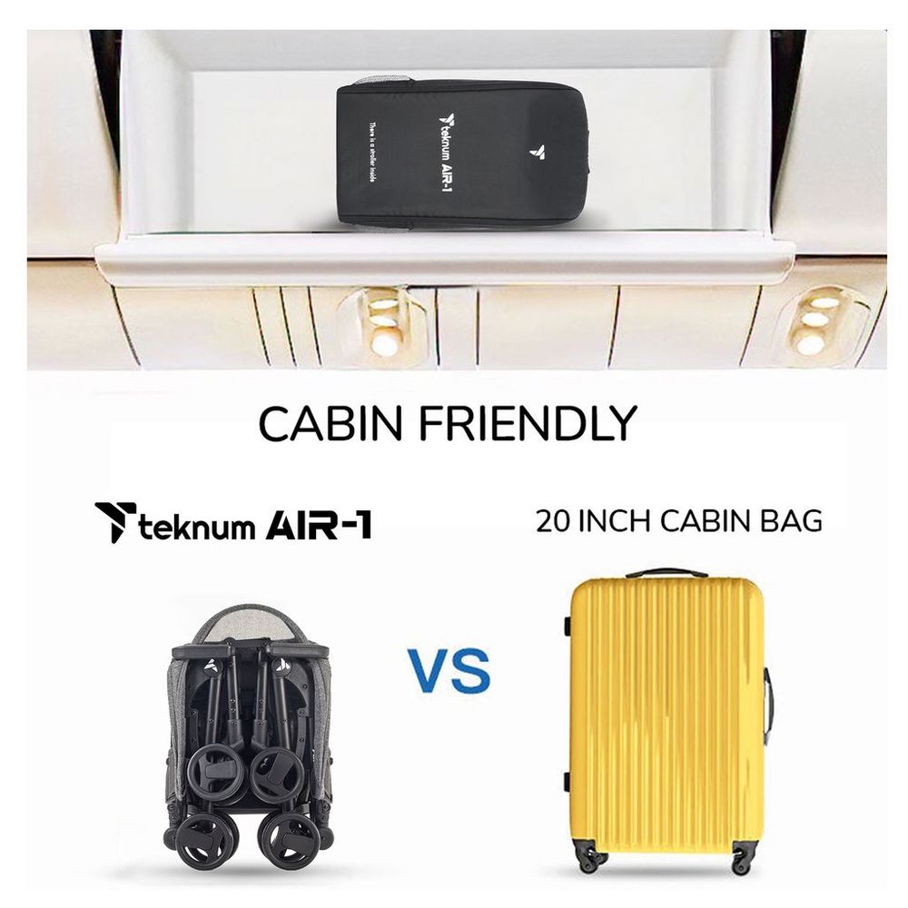 Teknum - Air 1 Travel Stroller with Carry Backpack - Black