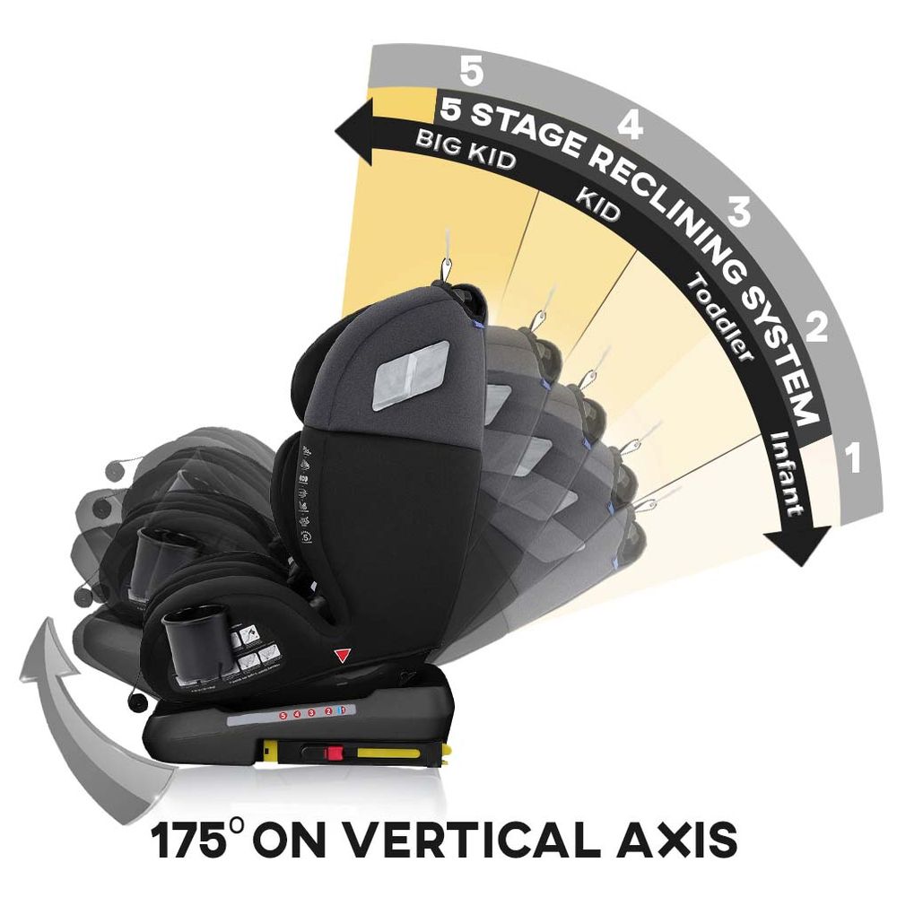تيكنوم- كرسي السيارة للأطفال إيفولف 360 أيزو فيكس- أسود