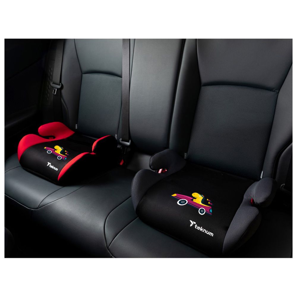 تيكنوم - كرسي السيارة الداعم للأطفال - ديناصور - رمادي