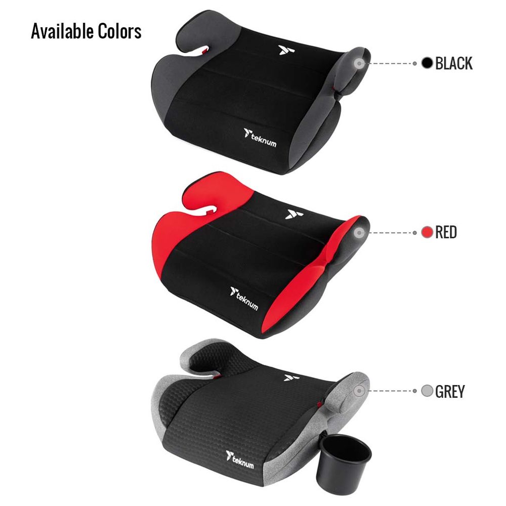 تيكنوم- كرسي السيارة الداعم للأطفال المجموعة 2-3- رمادي