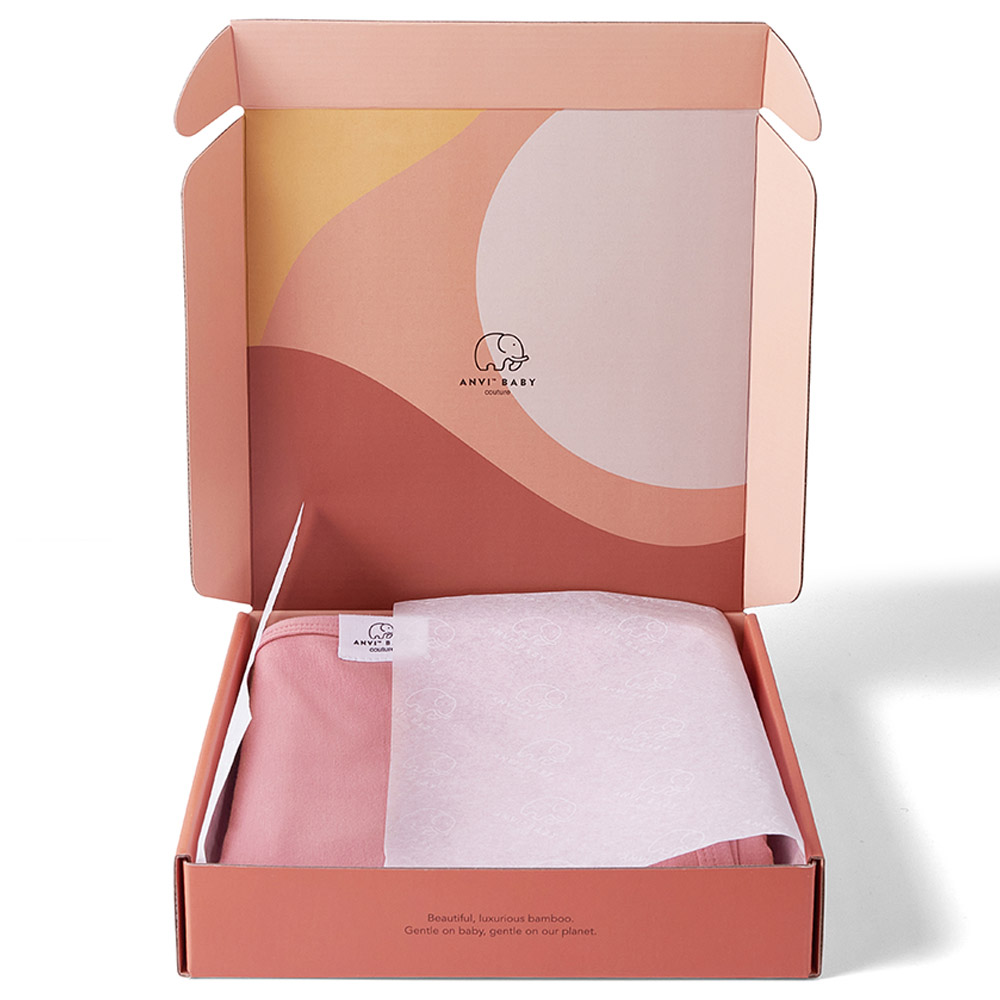 Anvi Baby - Stretchy Bamboo Spandex Swaddle & Hat - Pink