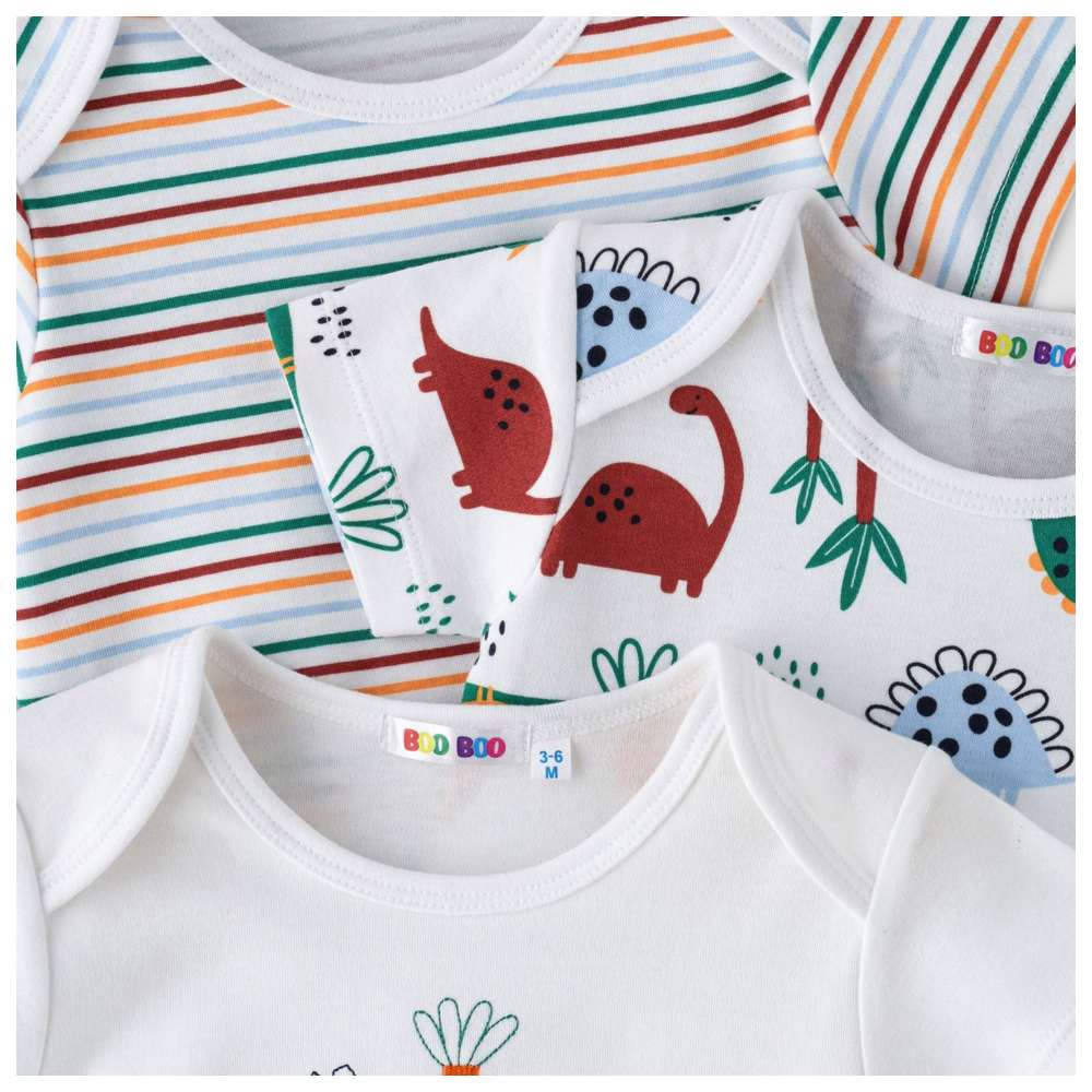 بو بو - طقم 3 قطع - بدلة أطفال بأكمام قصيرة