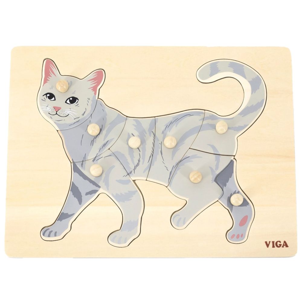 Viga - Montessori Cat Puzzle Set - 8pcs