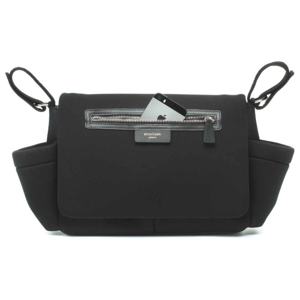 ستورك ساك - منظم عربية الأطفال - أسود وفضي