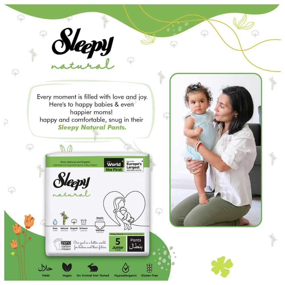 سليبي - حفاضات كلوت طبيعية - حجم 5 - 11-18 كلغ - 192 حفاض