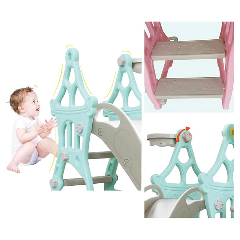 Buddiez - 3-in-1 Play N Go Slide with Swing & Basketball - Light Green