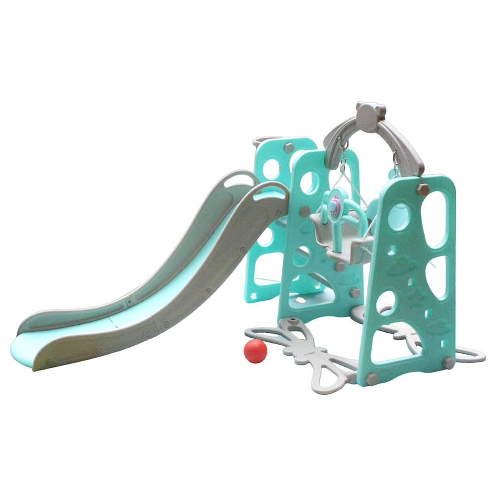 Buddiez - 3-in-1 Play N Go Slide with Swing & Basketball - Bear