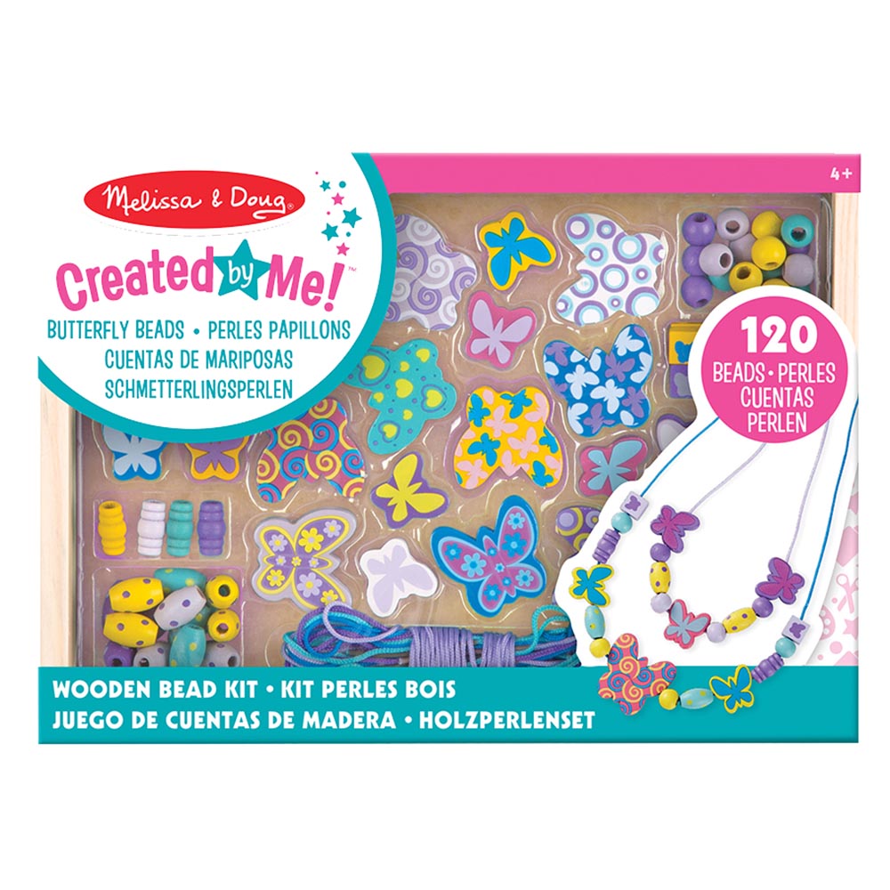 مجموعة خرز خشبي على شكل فراشة من ميليسا آند دوغ - 120 قطعة