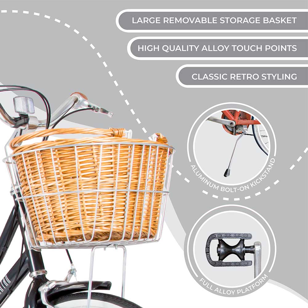 سبارتان – دراجة مدينة بلاتينيوم 26 إنش مع تروس للنساء – أسود فضائي