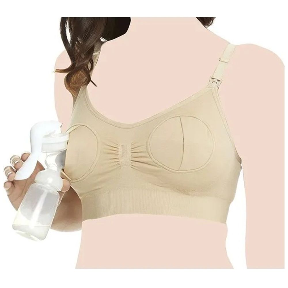 Blooming Blossom - Hands-Free Pumping & Nursing Bra - Nude