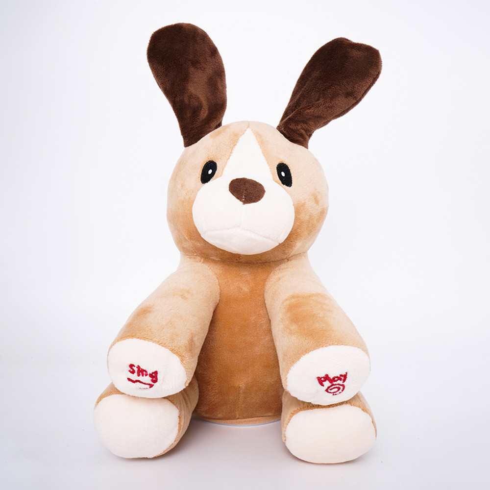 Pugs At Play - Battery Operated Peek A Boo Dash - Brown - 10-Inch