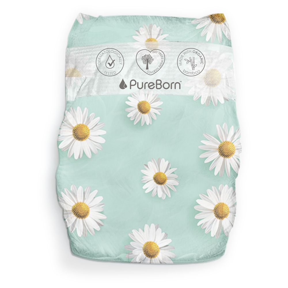 Pureborn - Value Pack Nappies 3-6kg Size 2 - 64pcs- Daisy