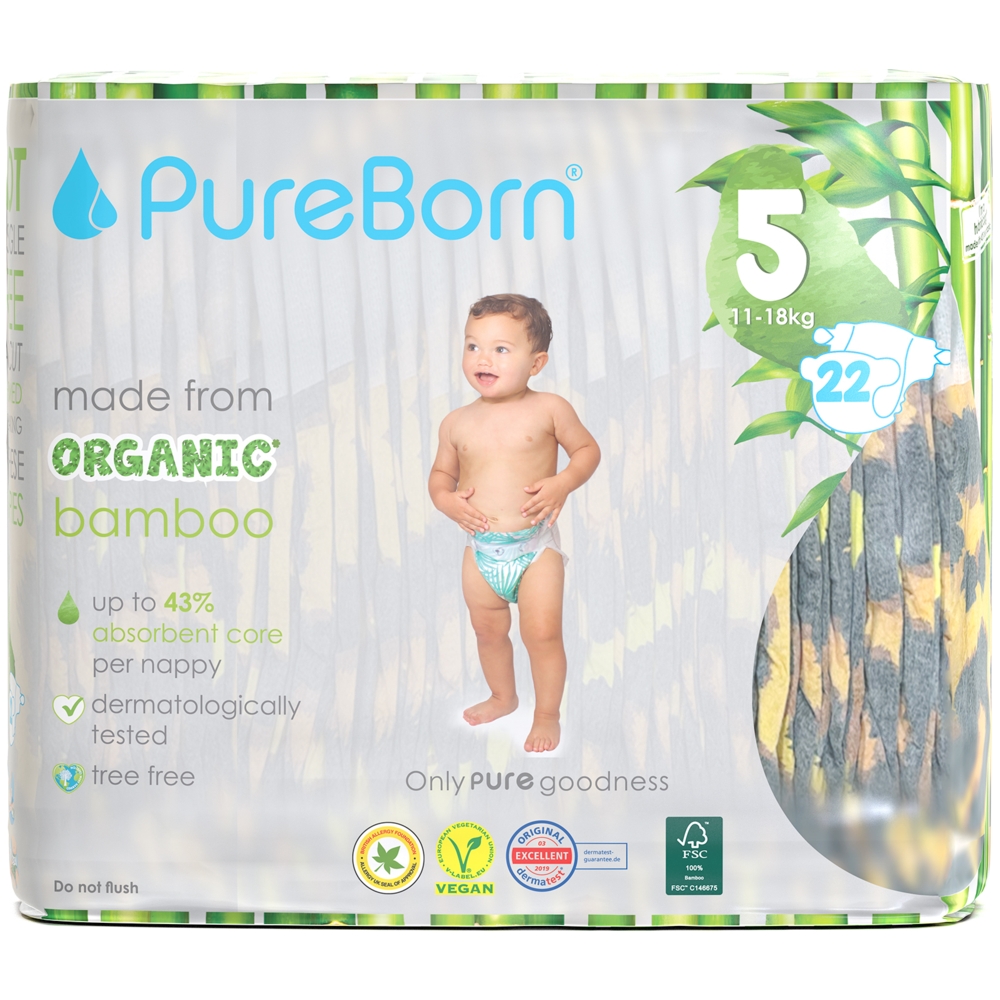 Pure Born - 22pcs Size 5 Single Pack Nappy - Assorted
