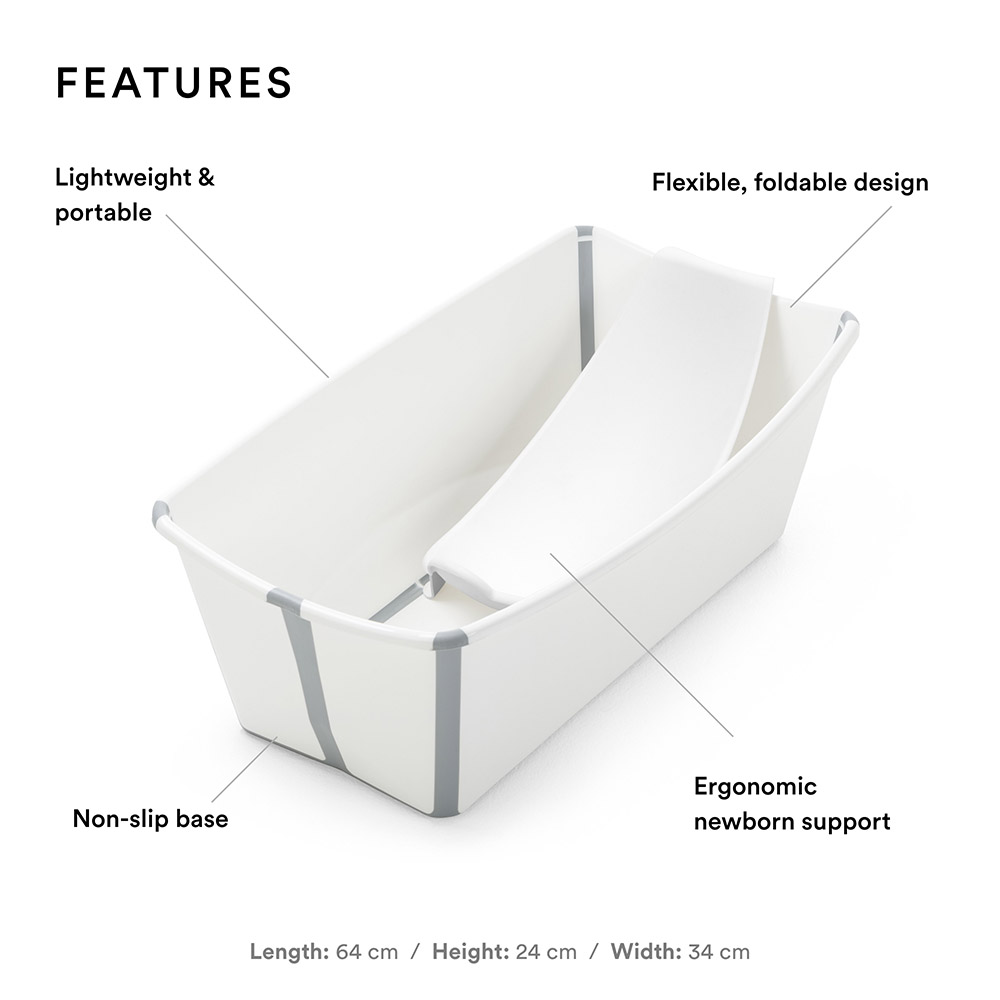 Stokke - Flexibath V2 Bundle Bath Tub - White Grey