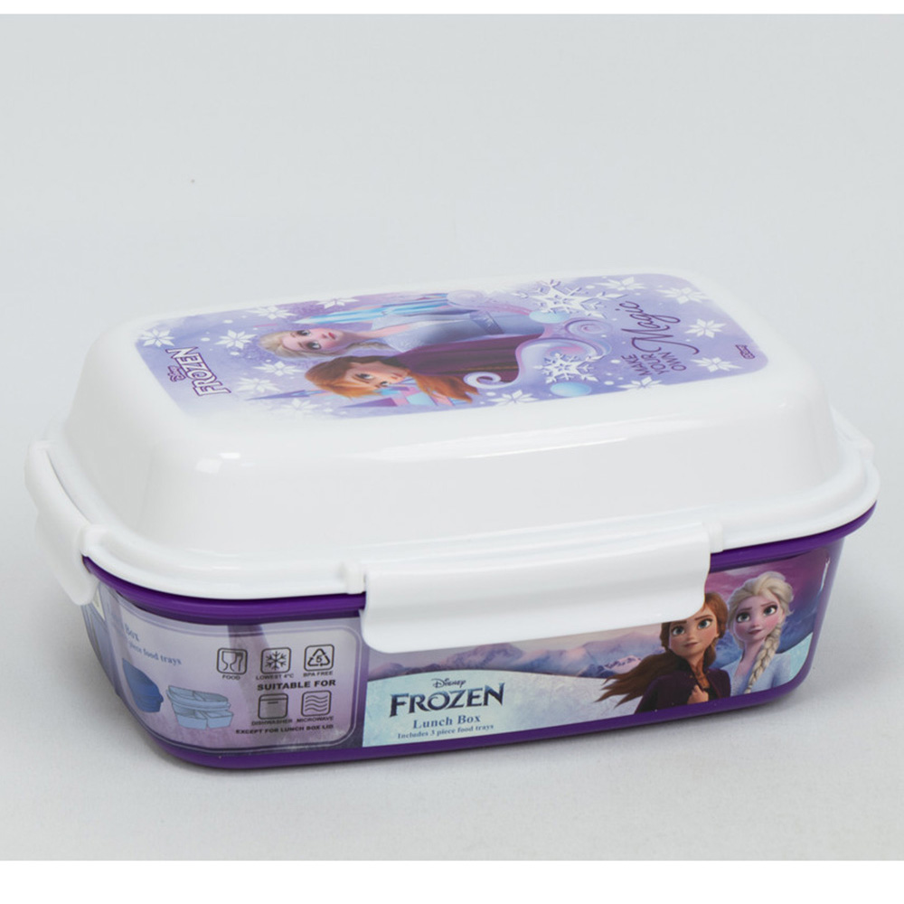 سونسي - صندوق غداء مع 4 مشابك و4 أقسام - ديزني فروزن 