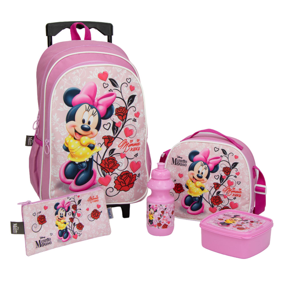 Sunce - 5-in-1 Disney Minnie Roller Backpack Set - 5pcs - 16-Inch/41cm