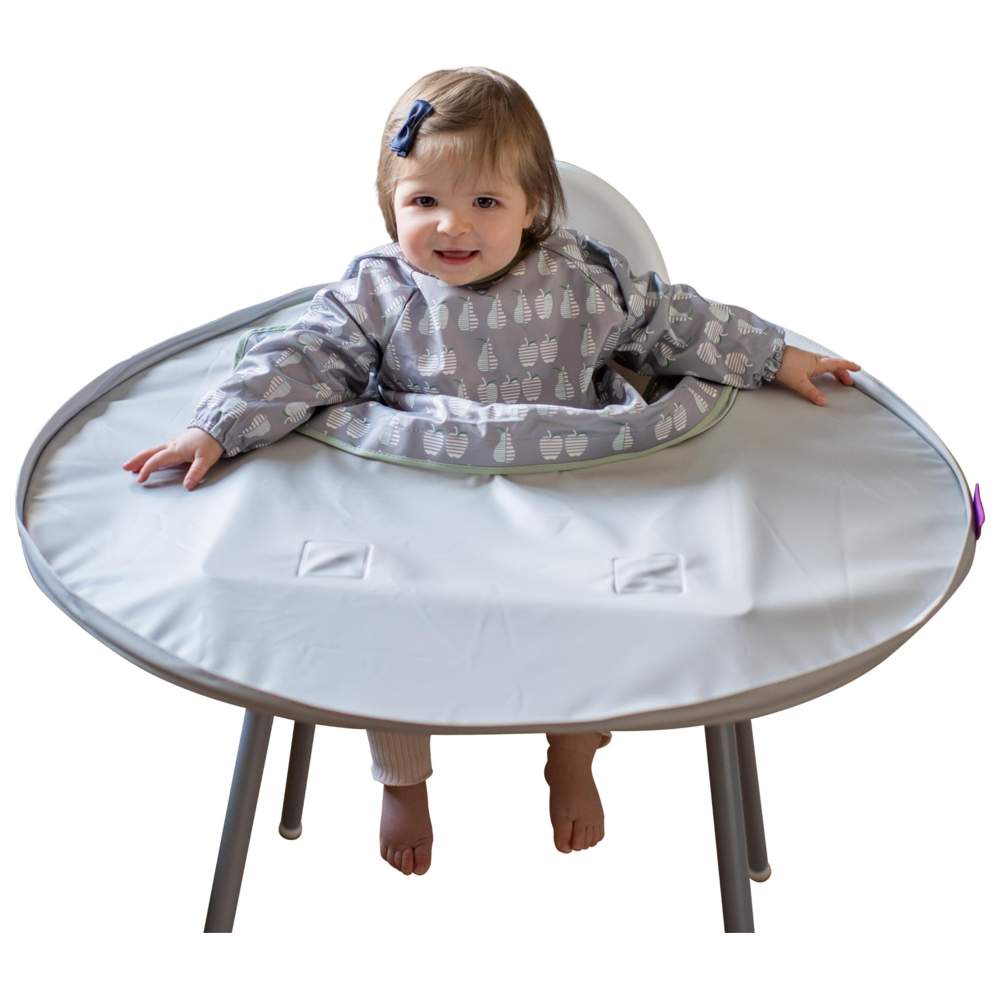 Tidy Tot - Bib & Tray Set - Dove Grey