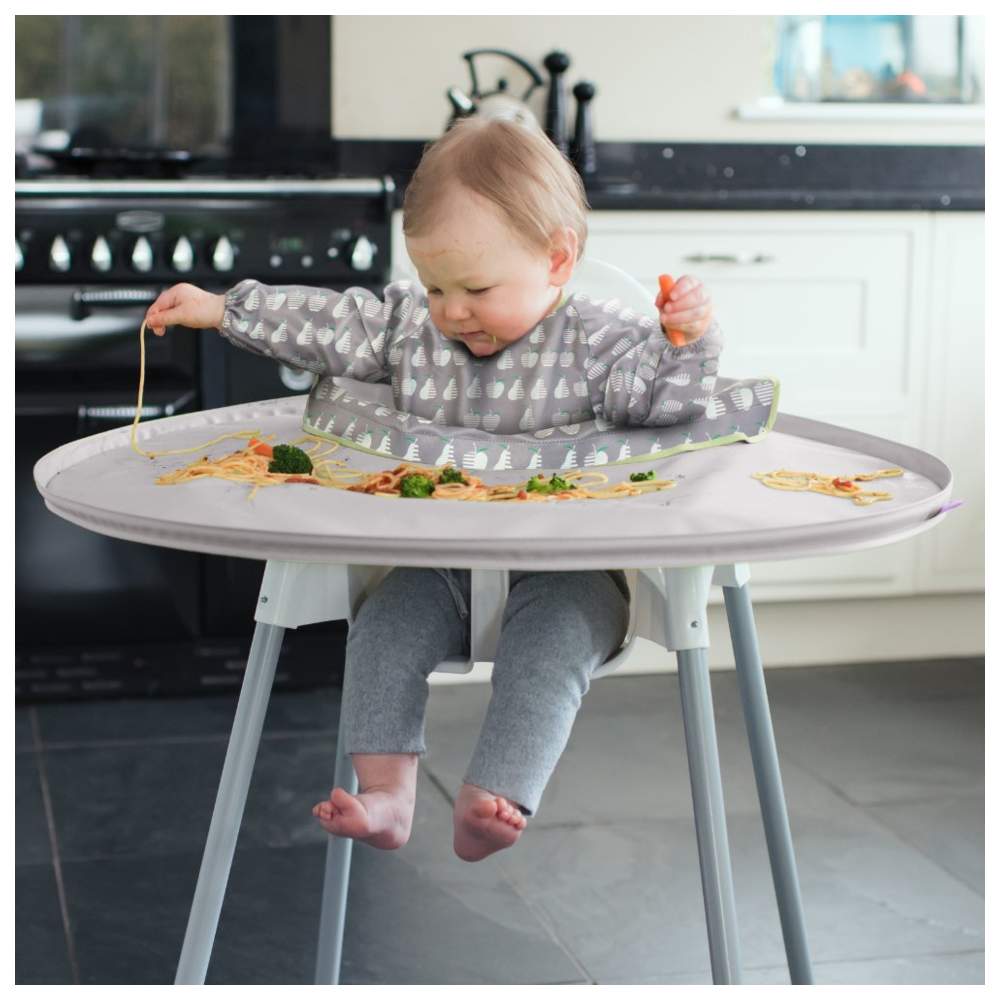 Tidy Tot - Bib & Tray Set - Dove Grey