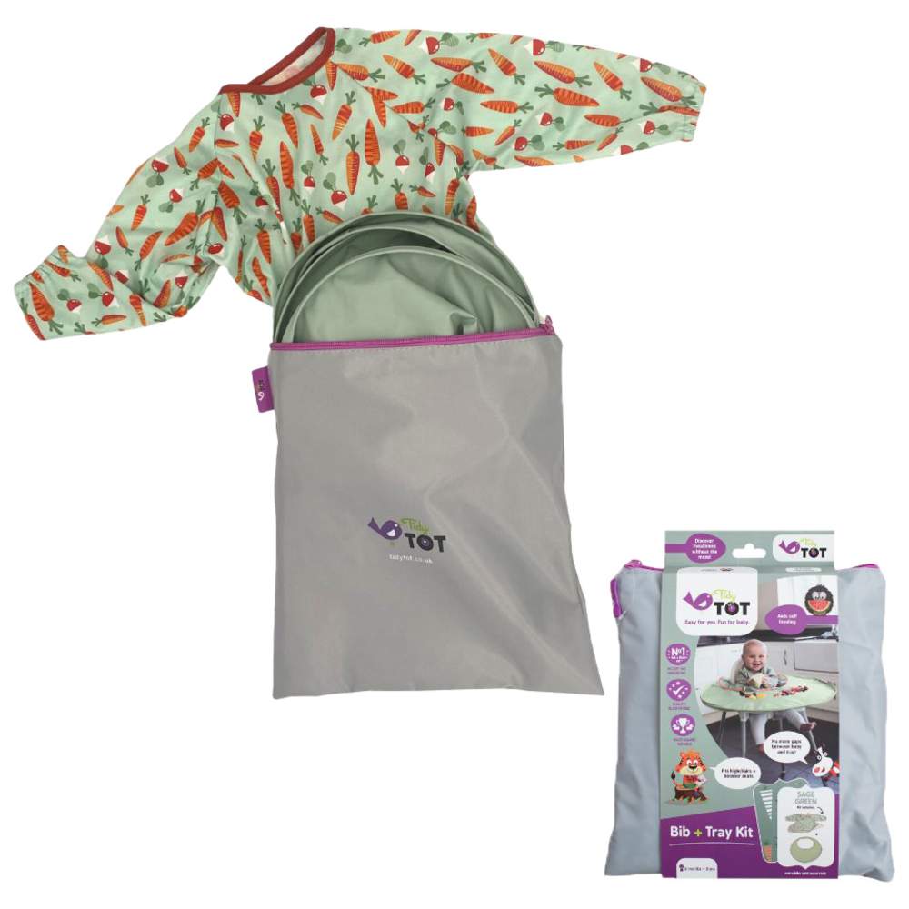 Tidy Tot Tidy Tot Bib & Tray Kit with Storage Bag - Green