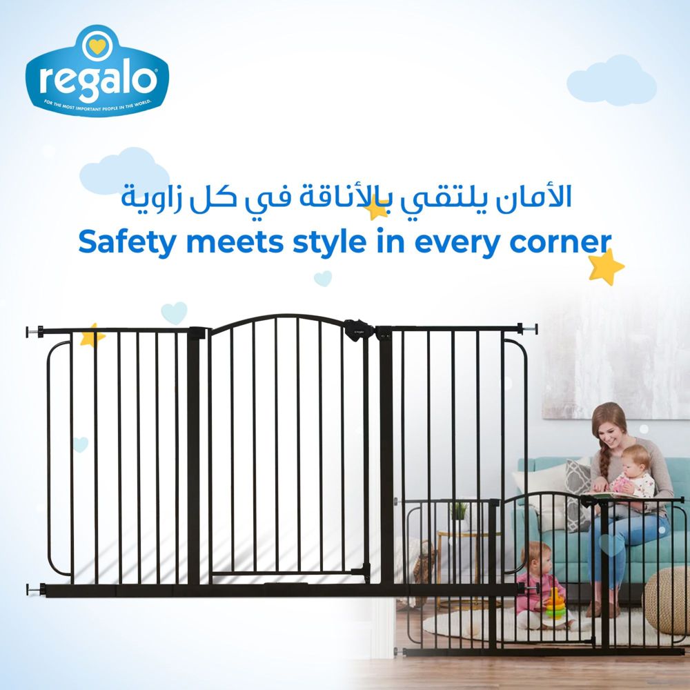 Regalo - Home Accents Super Wide Safety Gate - Black